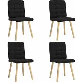 vidaXL Esszimmerstühle 4 Stk. Schwarz Stoff