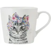MIKASA Tipperleyhill Cat Print Porcelain Mug, 380ml