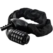 Windmeile | Fahrradschloss, Schwarz, aus Stahl, Zahlenschloss, 5-Ziffern-Pin, Kettenschloss, E-Bike, Pedelec