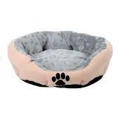 Silvio Design Hunde-Kuschelsofa Snow, sand mit Pfote, Gr. M, ca. 56x46x19 cm