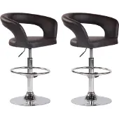 CLP 2er Set Barhocker Jaen höhenverstellbar und drehbar braun Material Kunstleder