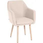 CLP Besucherstuhl Utrecht Stoff mit robustem Holzgestell beige Gestell Farbe natur
