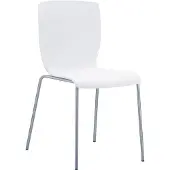 CLP Stuhl Mio stapelbar mit Aluminiumgestell und Kunststoffsitz weiß