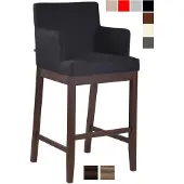 CLP Barhocker Laredo Stoff mit Armlehnen schwarz Gestell Farbe antik