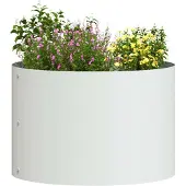 vidaXL Pflanzenring Weiß 30 x 30 x 20 cm Kaltgewalzter Stahl