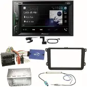 Pioneer AVH-A3200DAB Bluetooth Digitalradio Einbauset für Beetle Jetta Sharan T5