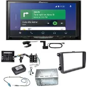 Pioneer AVH-Z9200DAB Android Auto Carplay Einbauset für Tiguan Amarok Caddy Jetta