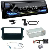 JVC KD-X472DBT DAB+ Bluetooth FLAC Einbauset für Skoda Fabia Roomster Praktik