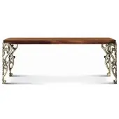 Casa Padrino Luxus Barock Esstisch Braun / Silber 203 cm - Italy