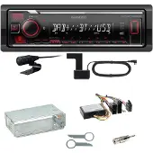 Kenwood KMM-BT408DAB Bluetooth Digitalradio Einbauset für Mercedes W210 ab 08/99