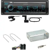Kenwood KMM-BT508DAB Bluetooth Digitalradio Einbauset für Peugeot 206 206 CC