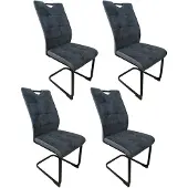 HTI Schwingstuhl Mateo Grau 4er-Set