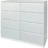 HTI Kommode 8 grifflose Schubladen Thekla Weiß