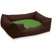 BedDog Hundebett MIMI, Hundesofa,Hundekissen,(L) ca. 80x65x18cm,GREEN-FIELD (braun/grün)