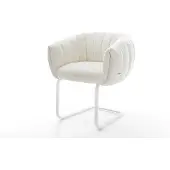 DELIFE Freischwinger Jada-Flex Bouclé Soft Beige Freischwinger flach Weiß Taschenfederkern