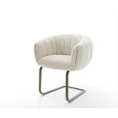 DELIFE Freischwinger Jada-Flex Teddystoff Beige Freischwinger flach Effektfinish Titan Taschenfederkern