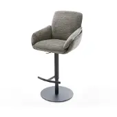 DELIFE Barstuhl Luan-Flex Bouclé Soft Schlamm Drehfuß höhenverstellbar Metall Schwarz