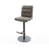 DELIFE Barstuhl Pela-Flex Bouclé Soft Schlamm Drehfuß höhenverstellbar Metall Schwarz