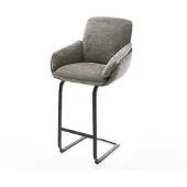 DELIFE Barstuhl Luan-Flex Bouclé Soft Schlamm Freischwinger Flach Metall Schwarz