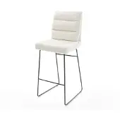 DELIFE Barstuhl Pela-Flex Bouclé Soft Beige Kufengestell Metall Schwarz