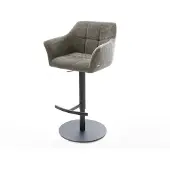 DELIFE Barstuhl Yulo-Flex Bouclé Soft Schlamm Drehfuß höhenverstellbar Metall Schwarz