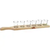 Erst-Holz Zirbenleiste für Schnaps mit sechs Gläsern 40.10-023