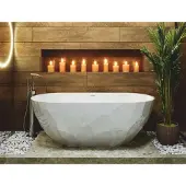 Casa Padrino Freistehende Luxus Badewanne Hochglanz Weiß 165 cm - Badezimmer Möbel