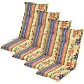BURI 4x Polsterauflage Hochlehner Gartenstühle Sitzkissen Sesselauflage Sitzauflage