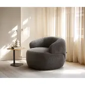 DELIFE Loungesessel Nova 88x88 cm Bouclé Soft Schlamm