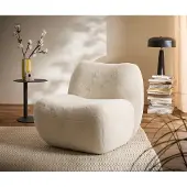 DELIFE Loungesessel Zena 75x85 cm Plüsch Creme-Weiß