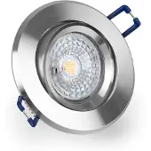Mextronic LED Einbaustrahler 230 6W dimmbar 16302-1 Ø68 IP20 Silbernes Aluminium