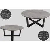 Designimpex Design Couchtisch DA-333 rund Wohnzimmertisch Tisch 86 x 42 cm