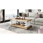 Designimpex Design Carl Svensson Couchtisch DC-3 Wohnzimmertisch Tisch Rollen