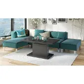 Designimpex Design Couchtisch Tisch Aston stufenlos höhenverstellbar ausziehbar 120 bis 200cm Esstisch