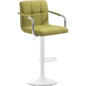 CLP Barhocker Lucy V2 Stoff höhenverstellbar und drehbar grün Gestell Farbe weiß