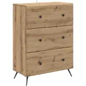 vidaXL Schubladenschrank Artisan-Eiche 66 x 34,5 x 90 cm Holzwerkstoff