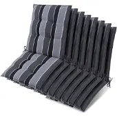 Beautissu 8er Set Sun-NL Niederlehner Auflage 105x50x8cm Anthrazit-Gestreift