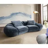 DELIFE 2-Sitzer Lunna 280x170 cm Chenille Blau 2 Kissen