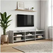 vidaXL TV-Schränk 168 x 33 x 47 cm Betongrau Holzwerkstoff