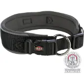 Trixie Premium Halsband Hond Extra Breed Zwart / Grafiet Grijs