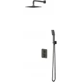 Omnires Slide Unterputz-Thermostat-Duschset mit graphitfarbenem Regenduschkopf