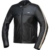 IXS Stripe Schwarz Beige Motorrad Lederjacke Größe 62