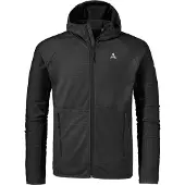 Schöffel Fleecejacke SCHÖFFEL "Fleece Hoody Style Cascata MNS", Herren, Gr. 46, schwarz (9990, schwarz), Oberstoff: 94% Polyester, 6% Elasthan, regular fit, hoch geschlossener Ausschnitt, Jacken Fleecejacke