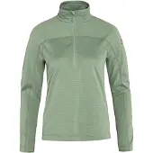 Fjällräven Pullover Abisko Lite Fleece Half Zip Damen Misty Green-L