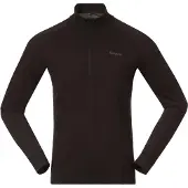 Bergans Pullover Inner: Pure Merino Half Zip Herren Black-M