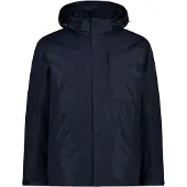 CMP Man Jacket Zip Hood Detachable Inn.jacket Black Blue 58