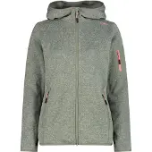 CMP - Women's Jacket Fix Hood Jacquard Knitted 3H19826 - Fleecejacke Gr 42 grau/oliv