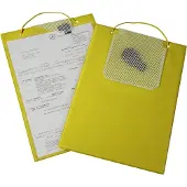 Eichner Auftragstasche Plus, Klettverschluss und Schlüsselfach, für DIN A4 Dokumente, gelb, 10 Stück