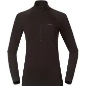 Bergans Pullover Inner: Pure Merino Half Zip Damen Black-XL