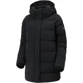 Columbia - Mid-Länge Daunenjacke mit Naturdaunen - Amaze Puff Mid Hooded Jacket Black für Damen - Größe M - schwarz